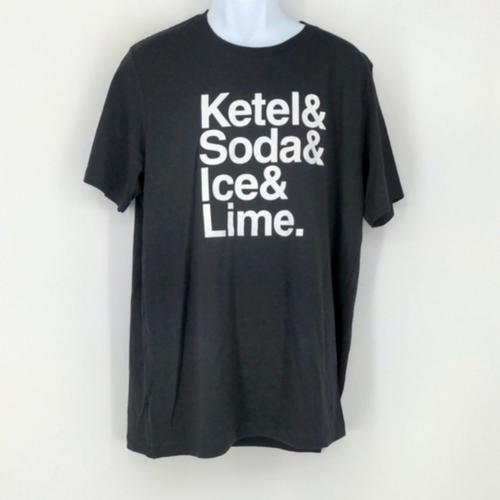 Ketel Soda Ice Lime Black Noir Drink Shirt Large